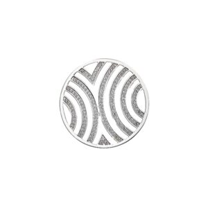 Virtue Fan Stripes Cz Cut Out Rhodium Flat 32