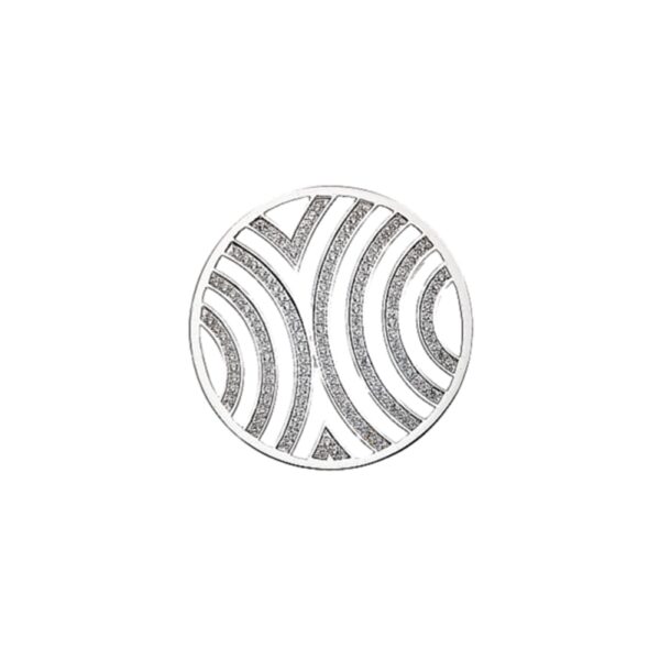 Virtue Fan Stripes Cz Cut Out Rhodium Flat 32
