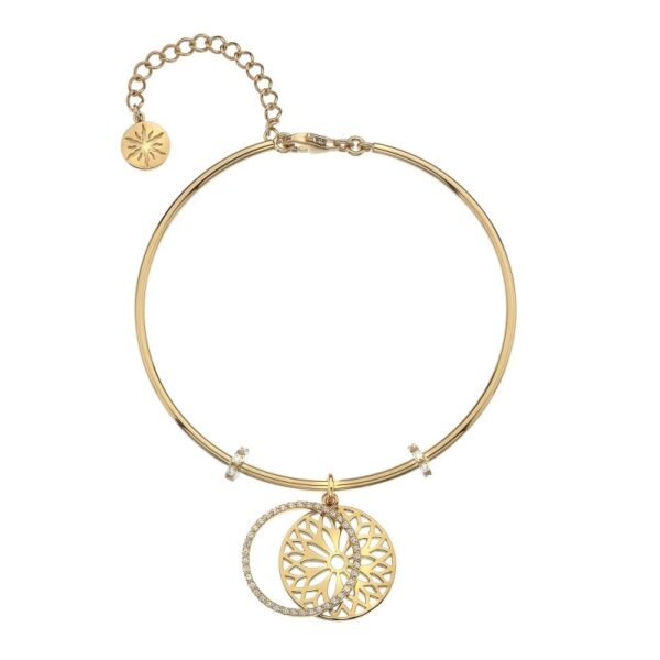 Virtue Silver Slim Bangle Sunflower