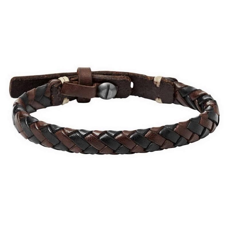 Jewelry: Fossil men's leather bracelet JF03190040 Vintage Casual collection