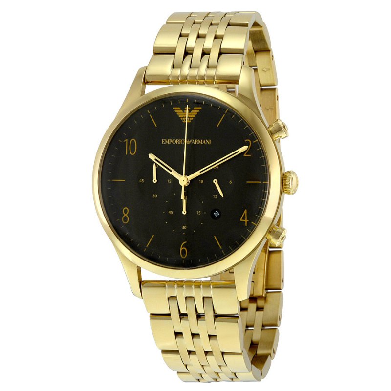 armani mens watch gold and silver