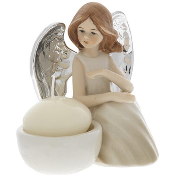 Silver Angel Candle Holder