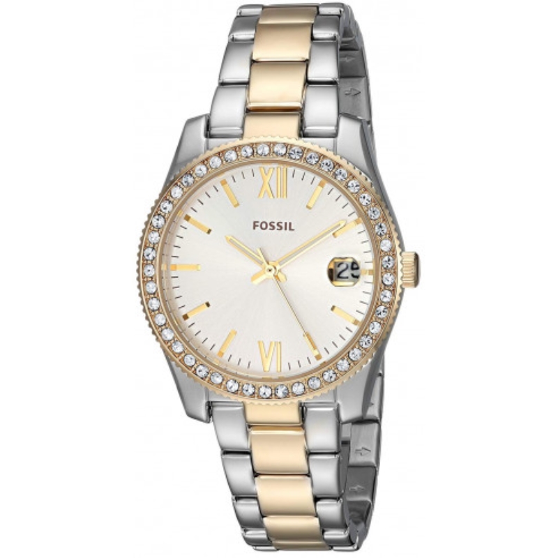 FOSSIL Scarlette Mini Three-Hand Date Two-Tone Stainless Steel Watch ...