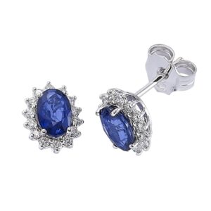 Sapphire & Diamond Earrings in 18K Gold