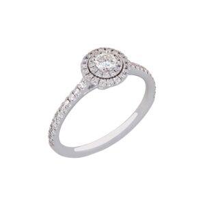 Diamond Halo Ring in 18K Gold