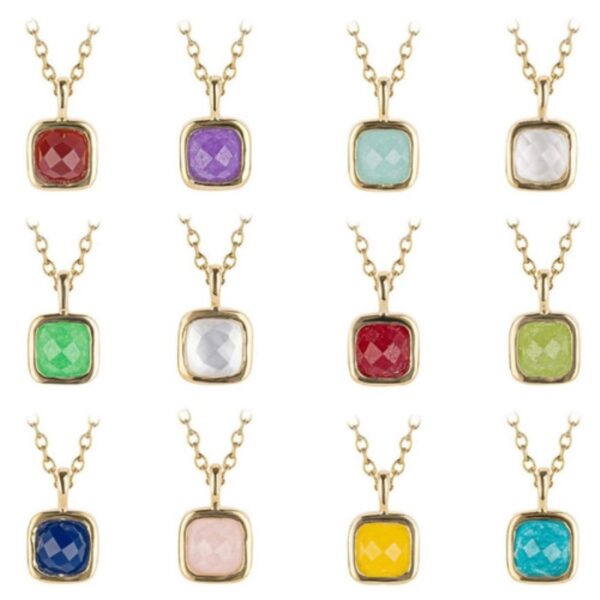 D FOR DIAMONDS - Semi-Precious Birthstone Silver Necklaces