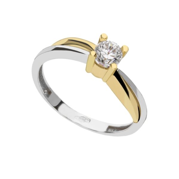 18kt Gold Solitaire Ring