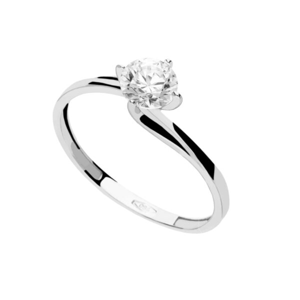 18Kt Gold Ring Solitaire W/G