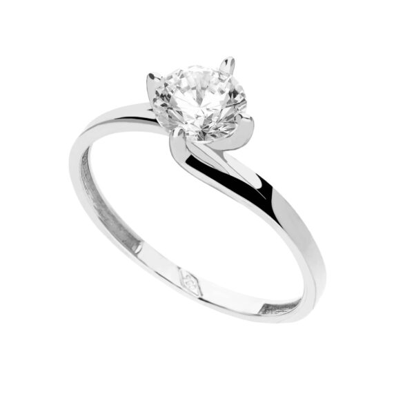 18Kt Gold Ring Solitaire W/G