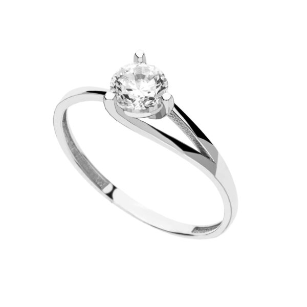 18Kt Gold Ring Solitaire W/G