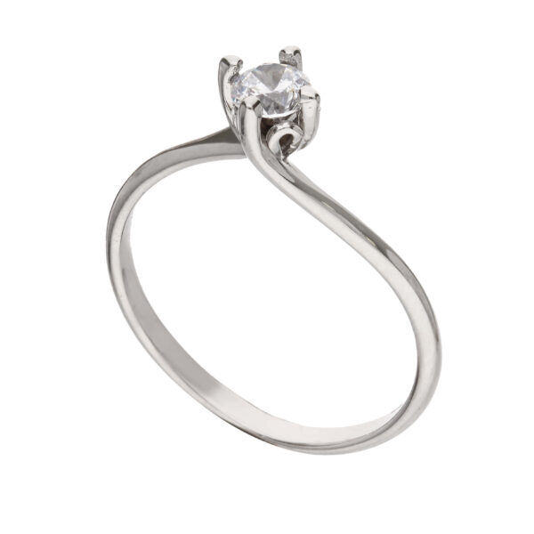 18Kt Gold Ring Solitaire W/G