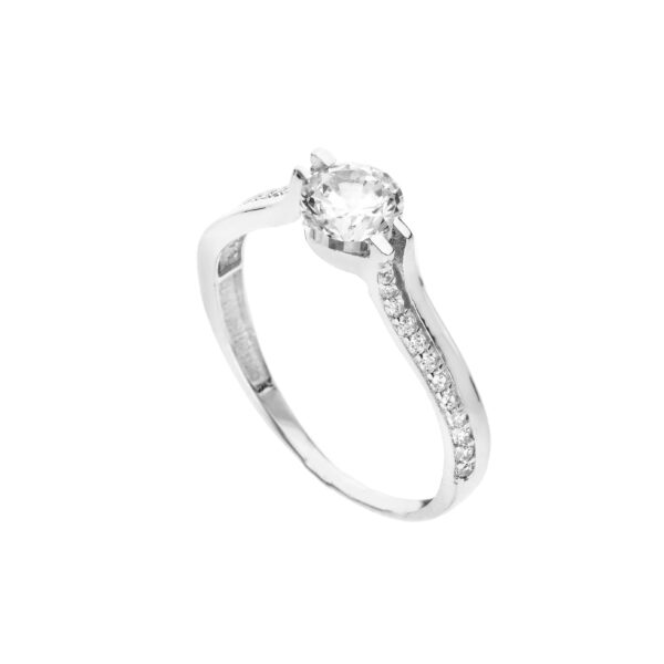 18Kt Gold Ring Solitaire W/G