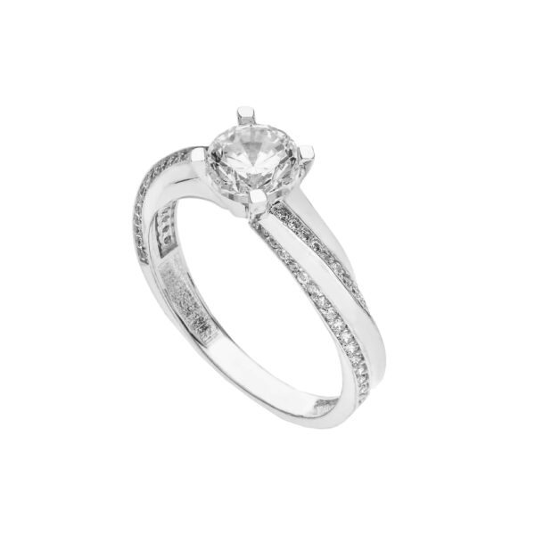 18Kt Gold Ring Solitaire W/G