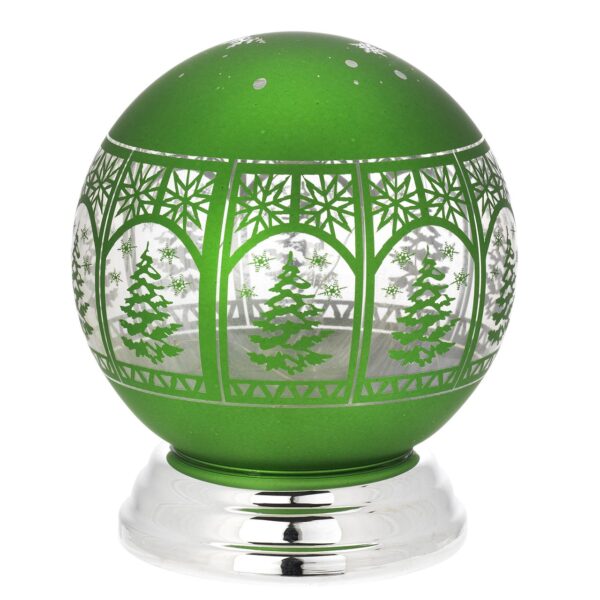 Christmas Globe with LED Green 15cm
