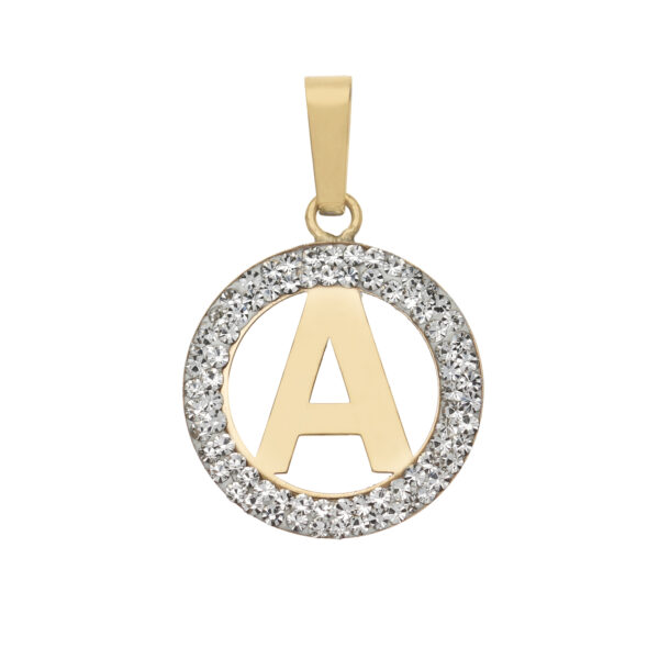 18KT Pendant Letter A w/ Zircons