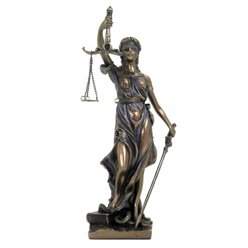 Bronzed Resin Statue Goddess of Justice - Tesor