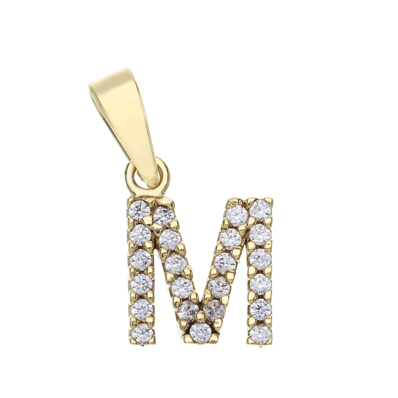 18Kt Gold Letter with Crystals - Tesor