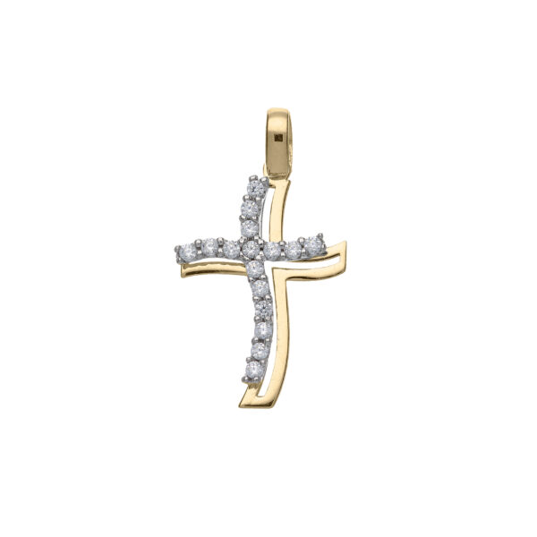 18Kt Pendant Cross  Yellow Gold