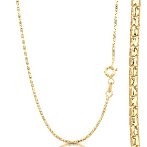 18Kt Wide Shiny Chain - 45cm