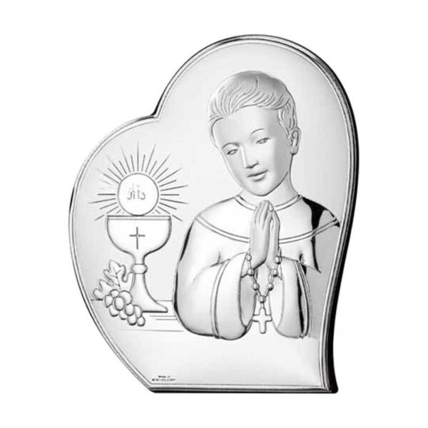 Silver Icon Holy Communion Boy 12x14.5