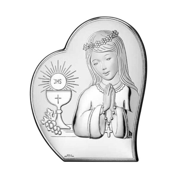 Silver Icon Holy Communion Girl 12x14.5