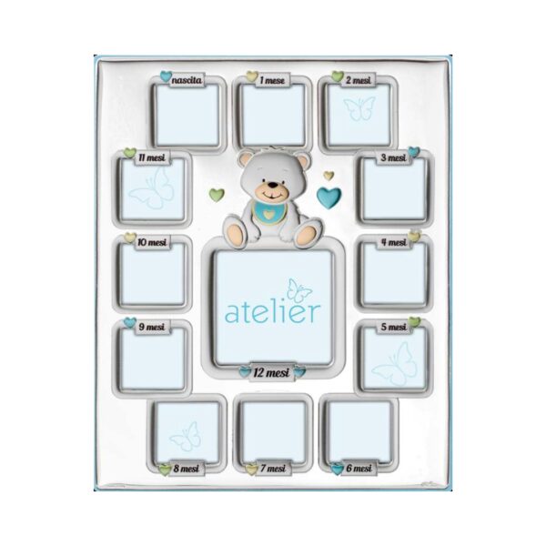 Multi-Photo Frame – 12 Months Little Bear (Blue)