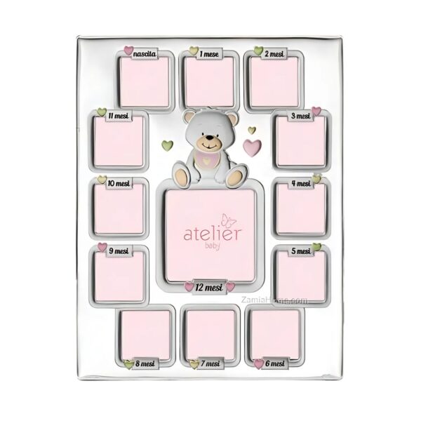 Multi-Photo Frame – 12 Months Little Bear (Pink)