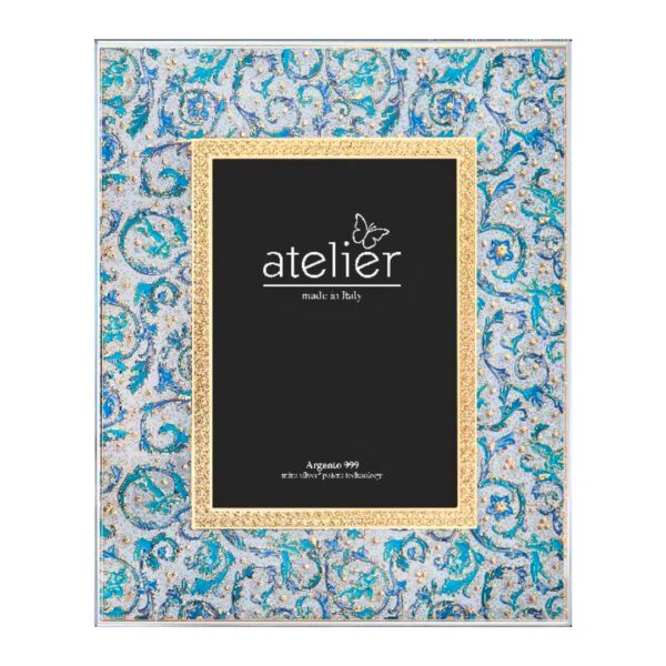 Glass Photo Frame – Gold Foil Blue Fantasy