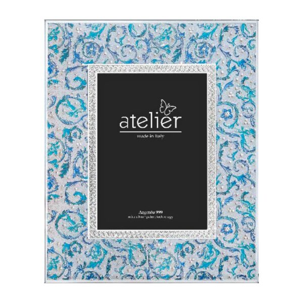 Glass Photo Frame – Silver Foil Blue Fantasy