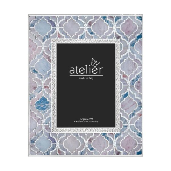 Glass Photo Frame – Silver Foil Marble