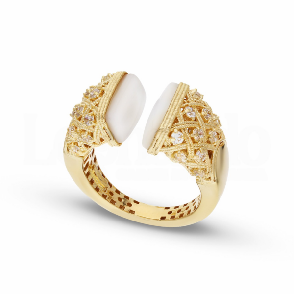 18K Gold Double Stone Collection Ring