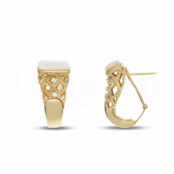 18K Gold Double Stone Collection Earrings