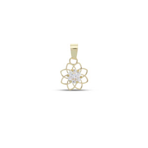 18Kt Gold Flower Pendant