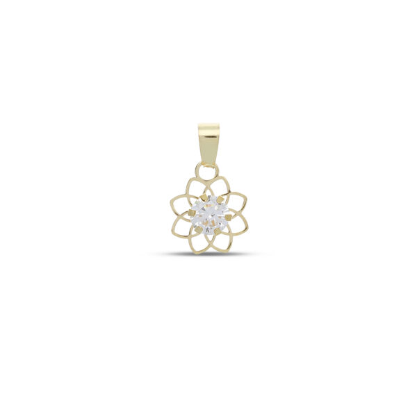 18Kt Gold Flower Pendant