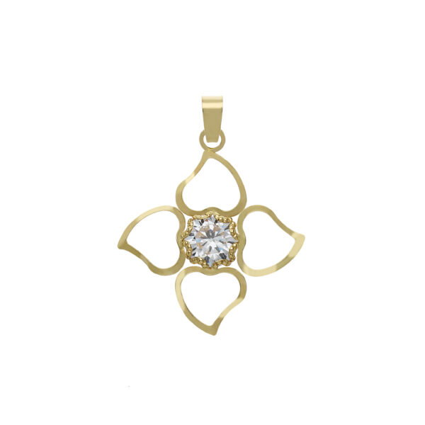 18Kt Gold Flower Pendant