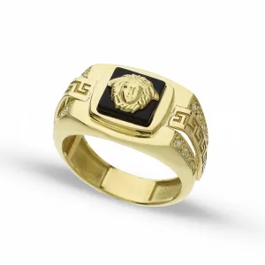 18Kt Gold Medusa Head Ring