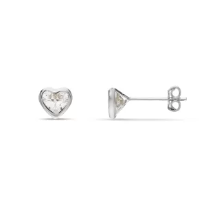18Kt Gold Stud Heart Earrings