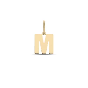 18K Gold Letter M Pendant