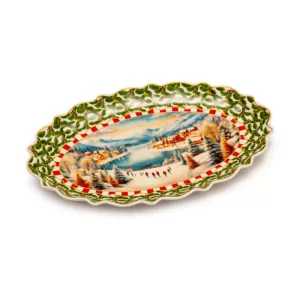 Oval Christmas Table Tray Decoration 36x23cm