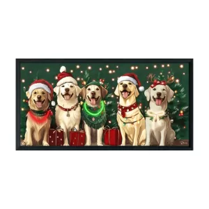 Led Wall Frame with Dogs 80x40cm