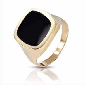 9Kt Gold Square with Rounded Corners Ring