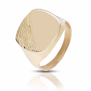 9Kt Gold Square with Rounded Corners Ring