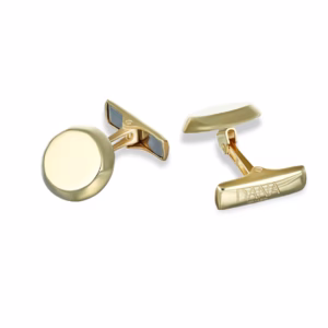 9Kt Gold Circle Conical Cufflinks