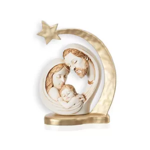 Colored Resin Holy Family with Matte Gold Star