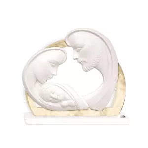 Resin Holy Family under Arch – Matte Gold