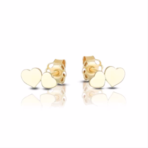 9Kt Gold Stud Earrings with Hearts