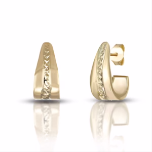 9Kt Gold Earrings with Diamond Cut