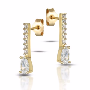 9Kt Gold Sparkling Stick Collection Earrings