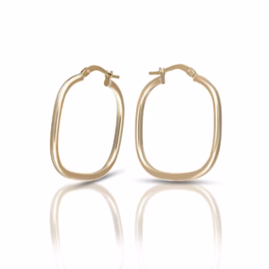 9Kt Gold Sqaure Hoop Earrings