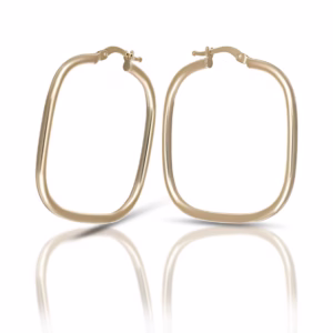 9Kt Gold Sqaure Hoop Earrings